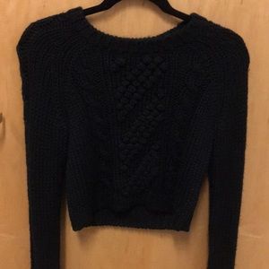 Express Cropped Crew Neck Sweater